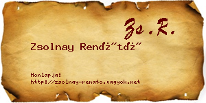 Zsolnay Renátó névjegykártya